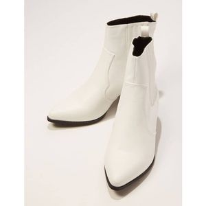 Faux leather pointed toe booties